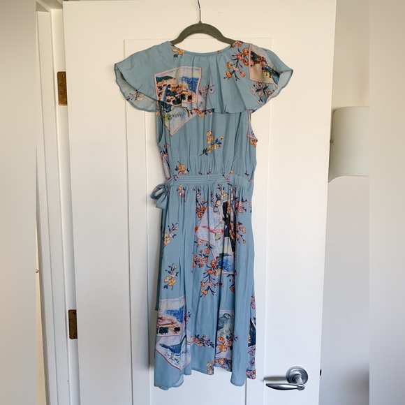 Anthropologie Blue Tie Dress - Picture 2 of 11